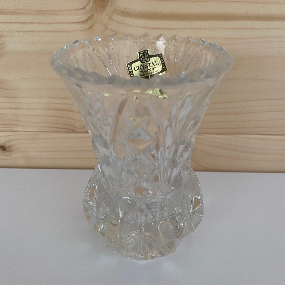 VINTAGE Zajecar 24% Lead Crystal Yugoslavia Elegant & Classy Toothpick Holder
